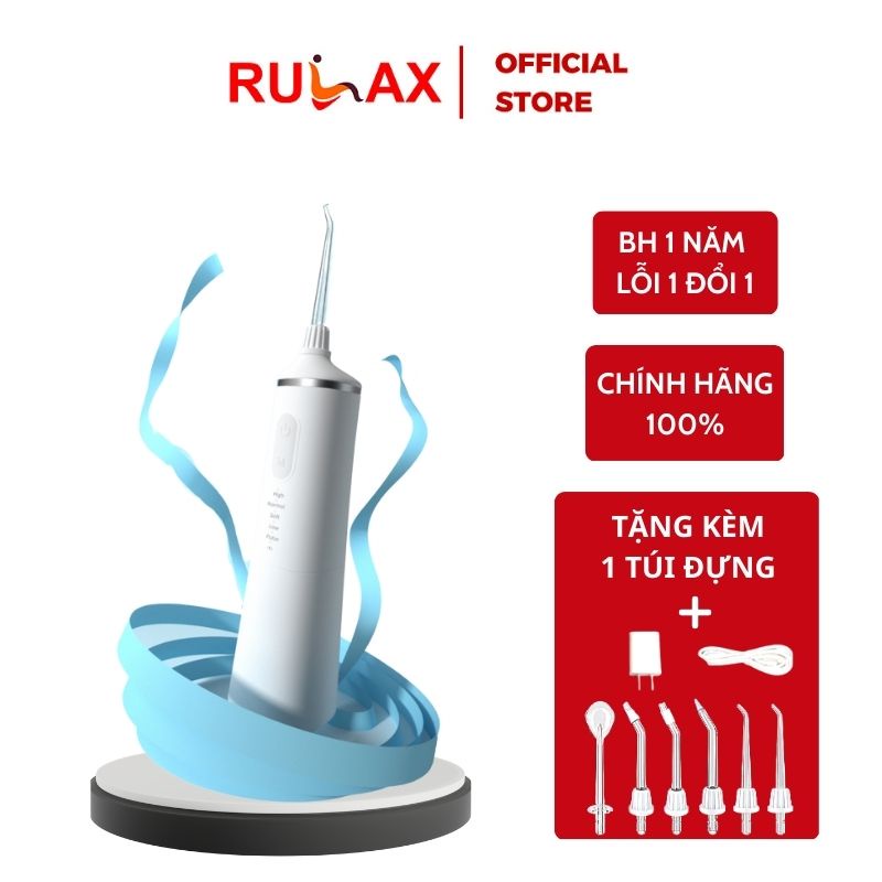 Máy Tăm Nước Cầm Tay RULAX RL-16 Phiên Bản Cao Cấp- Tặng 6 Đầu Tăm + Túi Đựng | BH 12 Tháng Lỗi 1 Đổi 1|