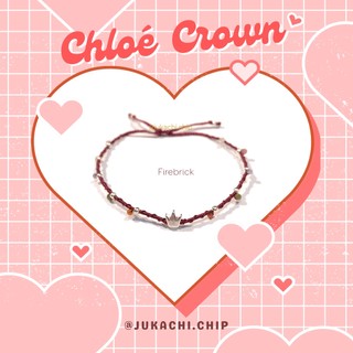 Vòng tay tình yêu, quà tặng Valentine - Vòng tay handmade sợi mảnh 1.5mm Chloe Crown phối charm vương miện và hạt phale