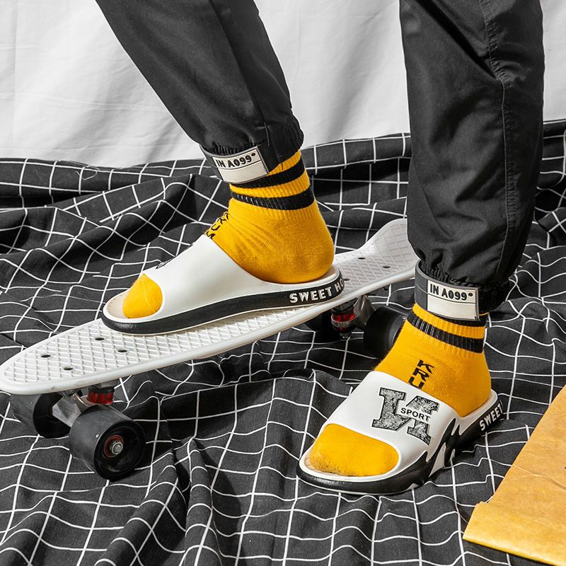 Dép Quai Ngang Đế Dày Chống Trượt Phong Cách Hàn Quốc Thời Trang Mùa Hè Cho Nam