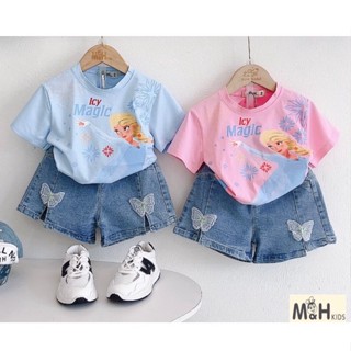 Set bộ quần áo elsa cho bé gái từ 12-25kg