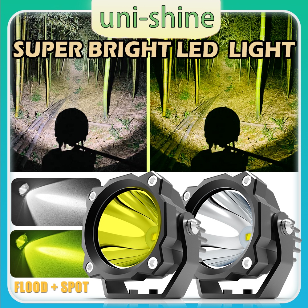 UNI-SHINE Đèn LED 3 &quot; 100W đèn sương mù led Ánh Sáng Trắng / Vàng Cao Cấp Cho Xe Ô Tô 4x4 ATV UTV SUV