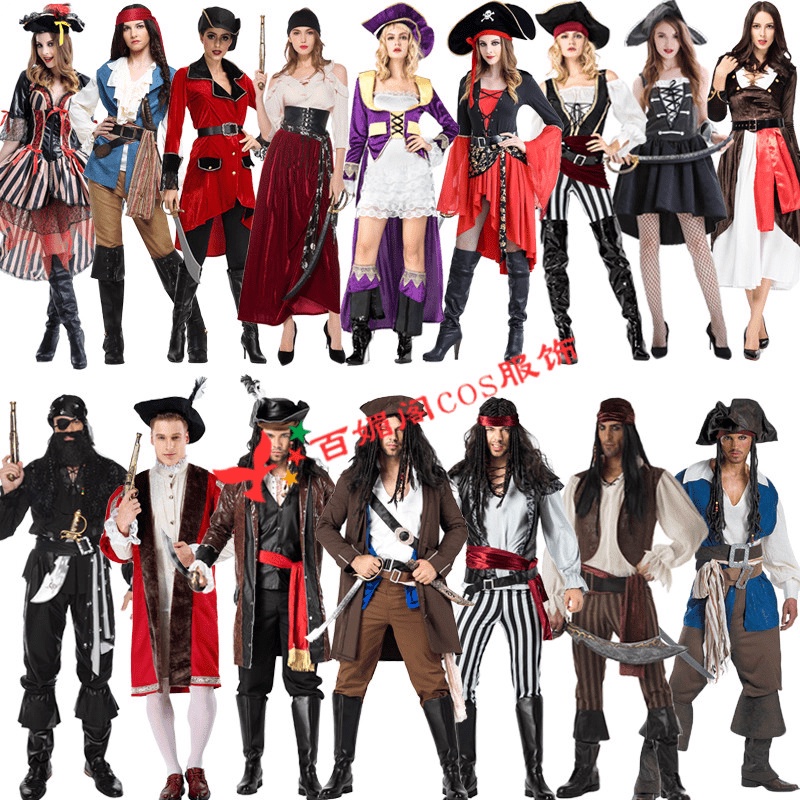 Halloween hóa trang cosplay Caribe nữ cướp biển trang phục cướp biển trang phục người lớn Jack thuyền trưởng trang phục