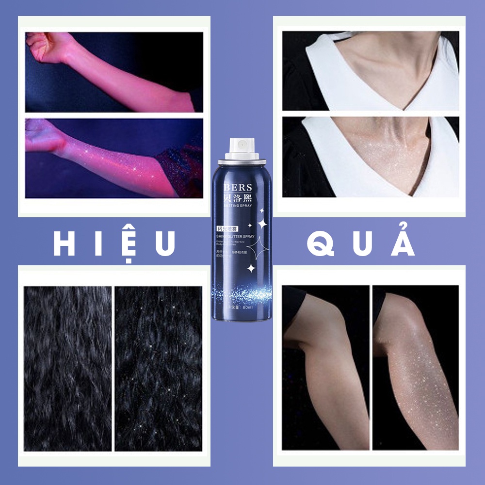 Xịt nhũ body Bers Glitting Spray - Bers xịt kim tuyến, lấp lánh, nhũ bắt sáng, body quyến rũ, hương nước hoa, xịt nhbody