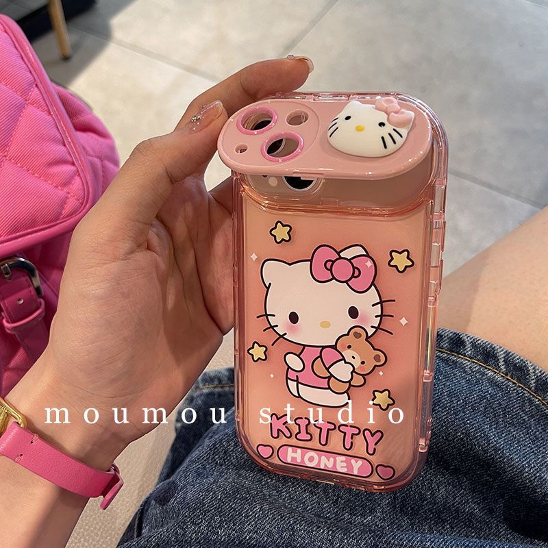 SANRIO Ốp Điện Thoại Nắp Gập Tráng Gương Họa Tiết Hoạt Hình Dễ Thương Cho Iphone 14 pro Max 13 pro Max 11 12 Xs Max