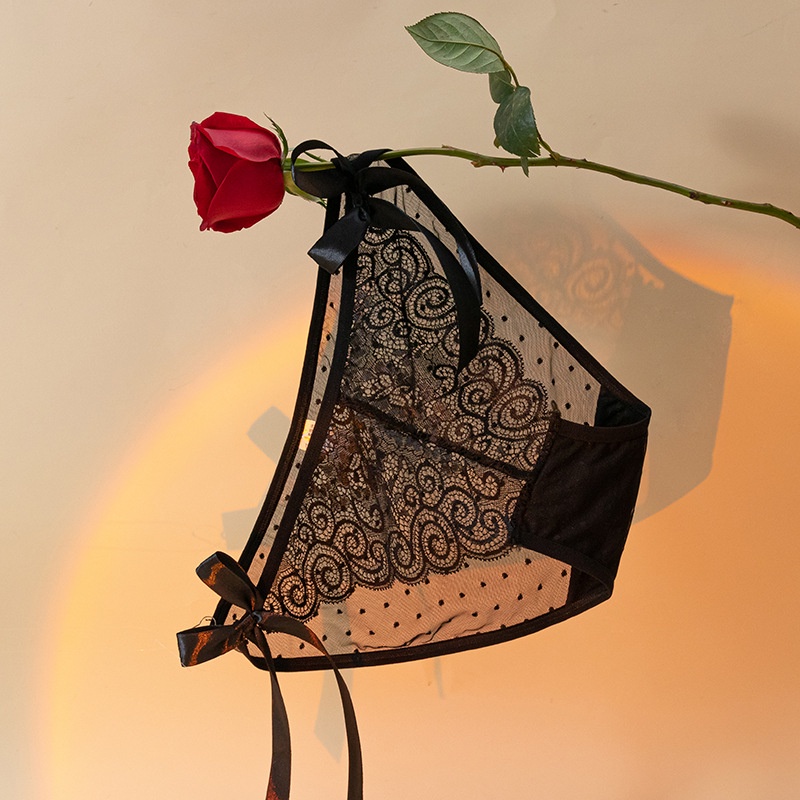 Quần Lót Lưới Ren Rỗng Lưng Thấp Quyến Rũ Cho Nữ