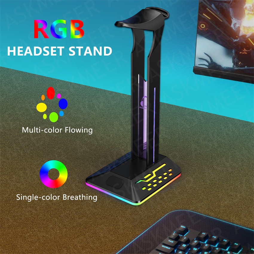 Giá Đỡ Tai Nghe Chơi Game USB 2.0 Tích Hợp Đèn LED RGB Dành Cho PC Laptop