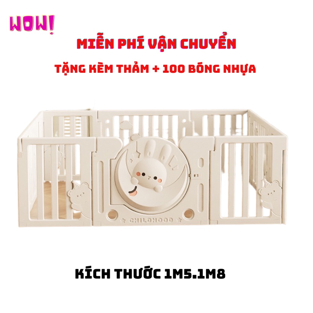 Quây cũi nhựa CAO CẤP CHO BÉ SẢN XUẤT THEO TIÊU CHẨU CHÂU ÂU TẶNG 100 bóng 1 thảm