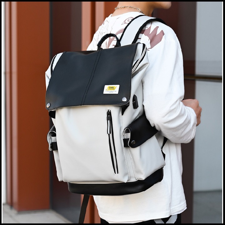 Balo Da Đựng Laptop, Balo Da Unisex, Sinh Viên, Chống Thấm Nước, Chống Bám Bụi Cao Cấp