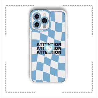 Ốp lưng iphone samsung xiaomi oppo cạnh vuông Valentine caro trắng xanh