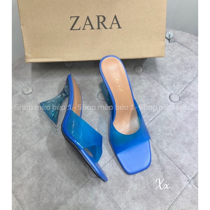 Guốc zara mica quai ngang gót loe xuất dư fullbox