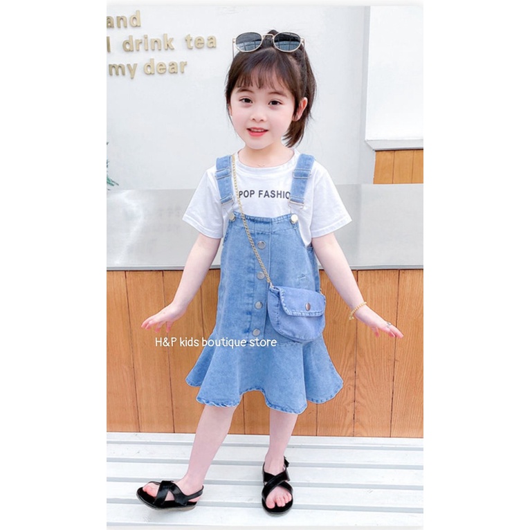 SALE VÁY YẾM JEAN KÈM ÁO RỜI TẶNG TÚI CAO CẤP SIZE 8-18KG