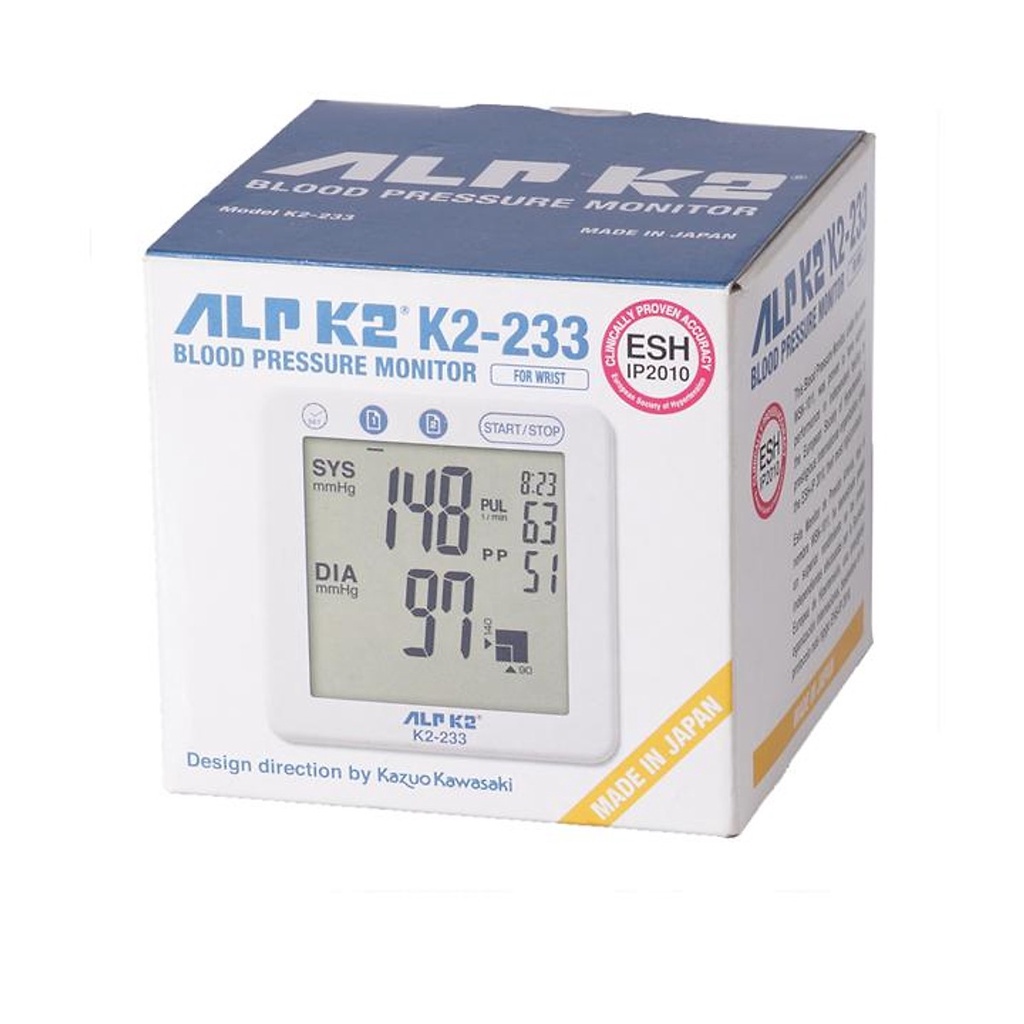 Máy đo huyết áp cổ tay ALPK2 K2-233. Nhà sản xuất: Tanaka Sangyo – Nhật, Made in Japan (109.Q)