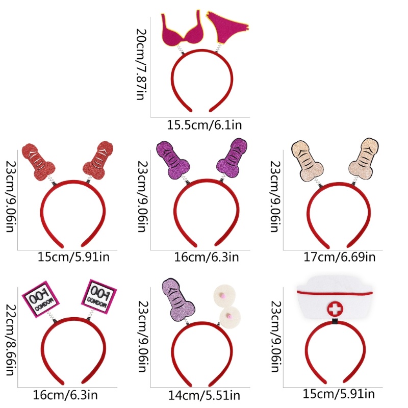 Set 7 Băng Đô Cài Tóc Cho Tiệc Hóa Trang Bachelorette