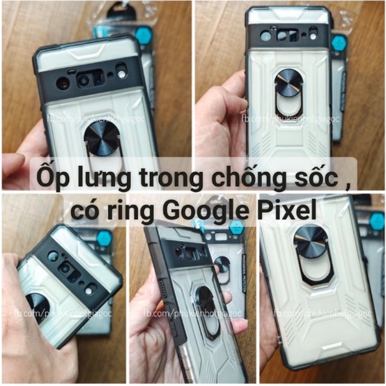 Ốp lưng trong suốt chống sốc có ring hầm hố Google Pixel 6a / 6 Pro / 6 / Pixel 5a