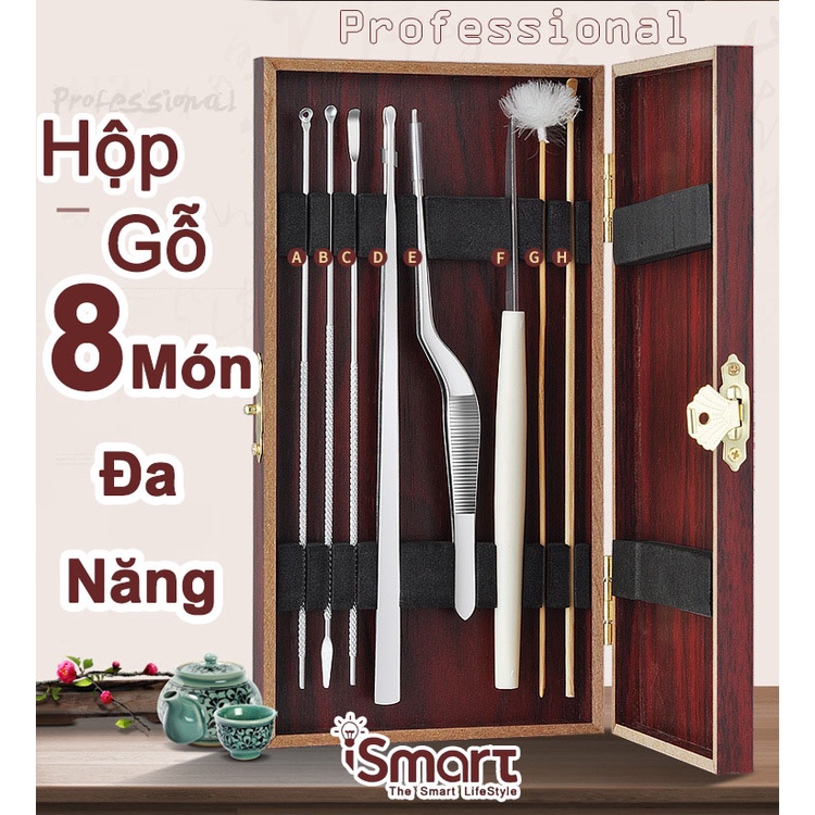 Bộ Lấy Ráy Tai Đa Năng 8 Món Chính Hãng Digitech Chuyên Dụng Cho Salon - Bộ Ngoáy Ráy Tai 8 Món hộp gỗ LRT 8