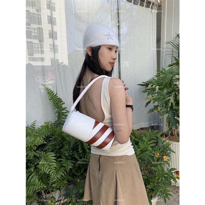 Túi Xách Da PU Hình Trụ At 11 Niche Phong Cách Hàn Quốc