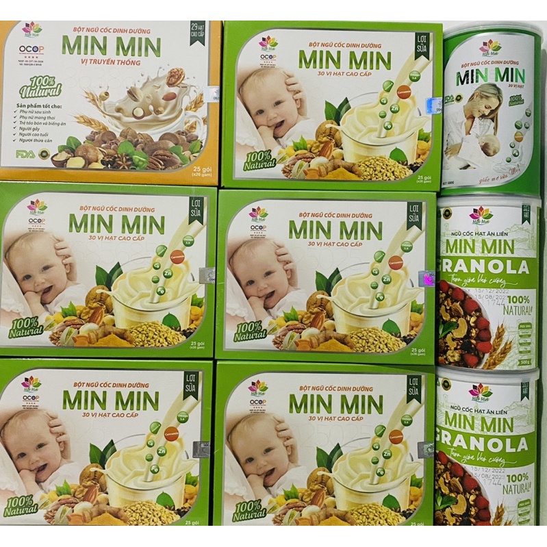 (MẪU MƠI ) NGŨ CỐC LỢI SỮA SAU SINH 30 VỊ HẠT CAO CẤP MINMIN