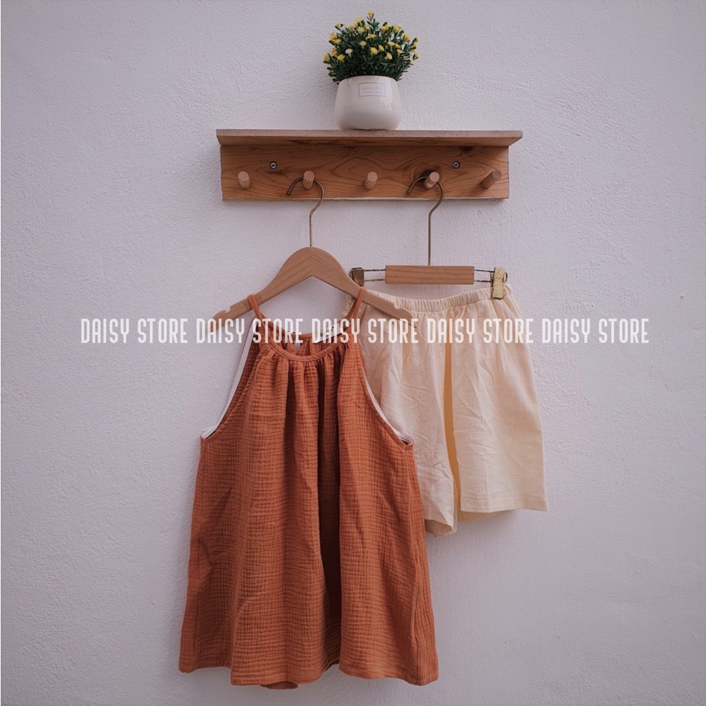 Set 2 dây yếm bảng màu trơn xinh xắn