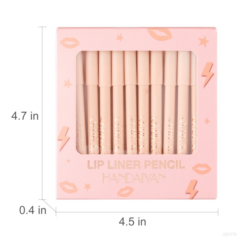 Set 12 Chì Kẻ Viền Môi Lâu Trôi Và Chống Thấm Nước Dành Cho Nữ