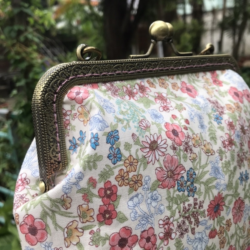 Khung túi ví kim loại dáng vuông phong cách retro, khung túi ví handmade, tặng kèm rập