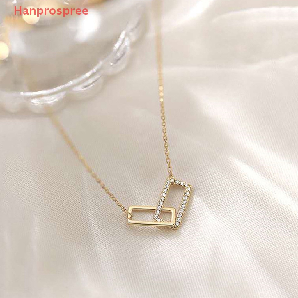 Vòng cổ Hai Lớp Hình Vuông Đính Kim Cương Tinh Tế Cho Nữ