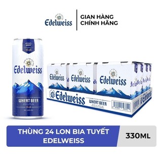 Thùng 24 lon bia tuyết - edelweiss 330ml/lon