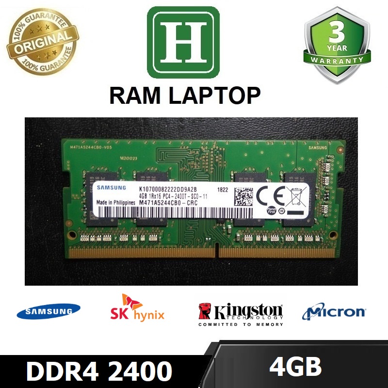 Ram Laptop DDR4 2GB, 4GB Bus 2400, tháo máy chính Hãng Bảo Hành 3 Năm