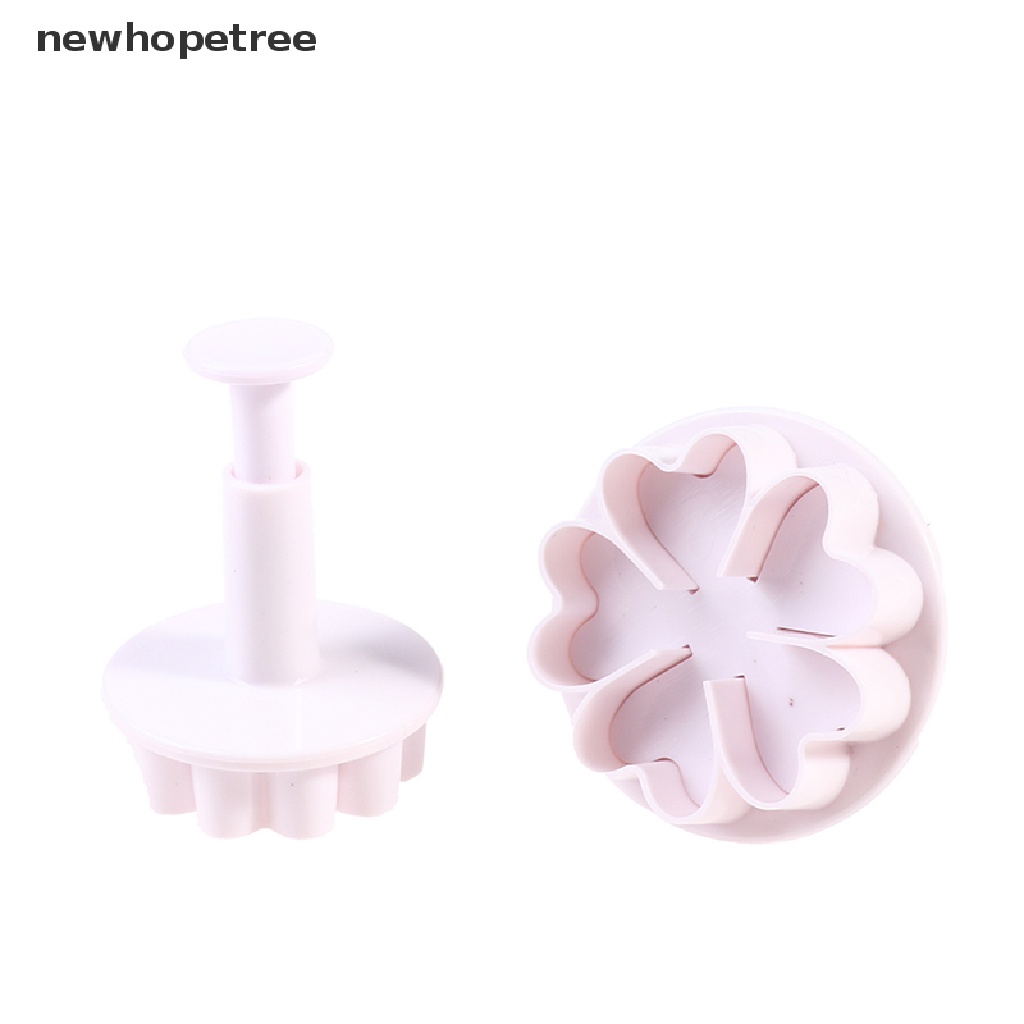 Bộ 3 Khuôn Nhựa Làm Bánh Hình Hoa / Trái Tim / Hoa Xinh Xắn Tiện Dụng DIY