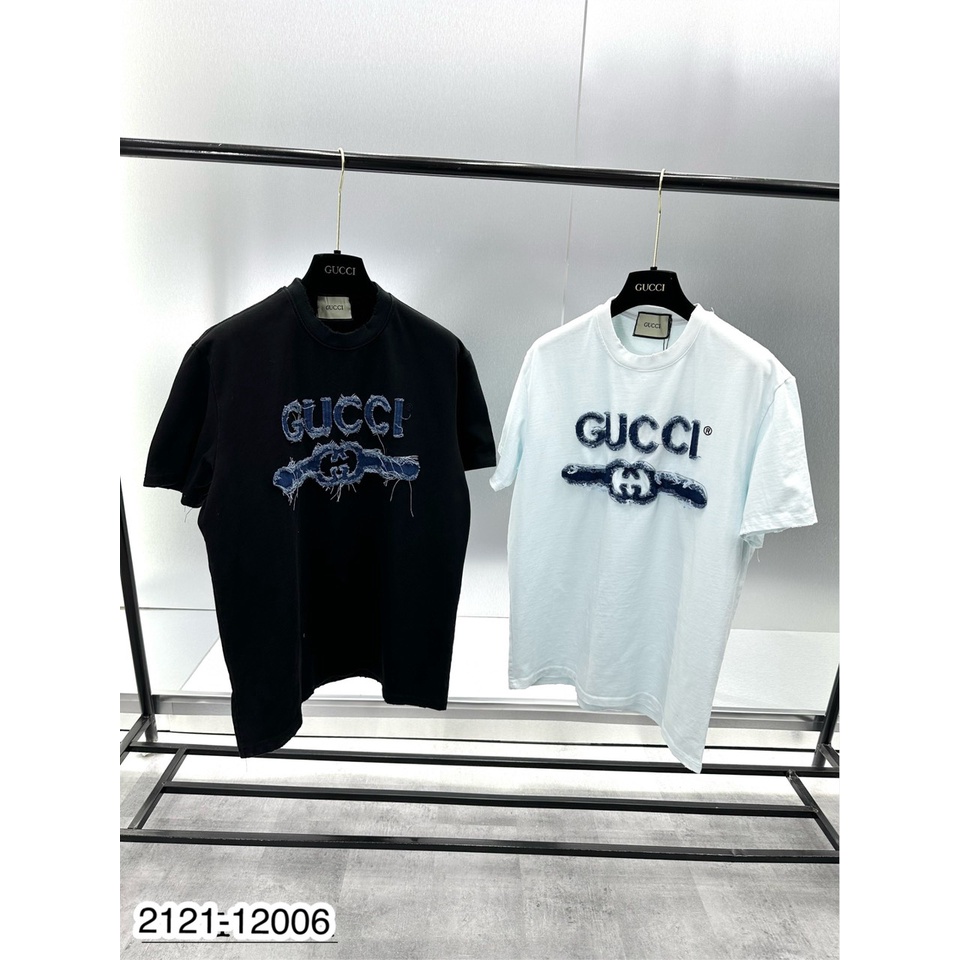 Áo thun nam GC , LV logo chữ rách vải cotton thoáng mát - Áo phông nam nữ GC chữ rách LV chữ rách