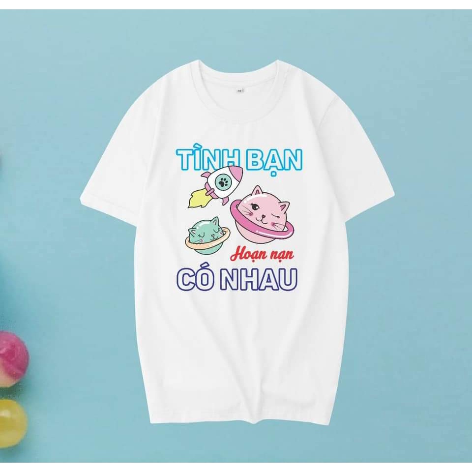 Áo Thun Cộc tay in theo yêu cầu, Thiết kế áo đôi đồng phuc theo yêu cầu In 2 mặt sắc nét form nam nữ