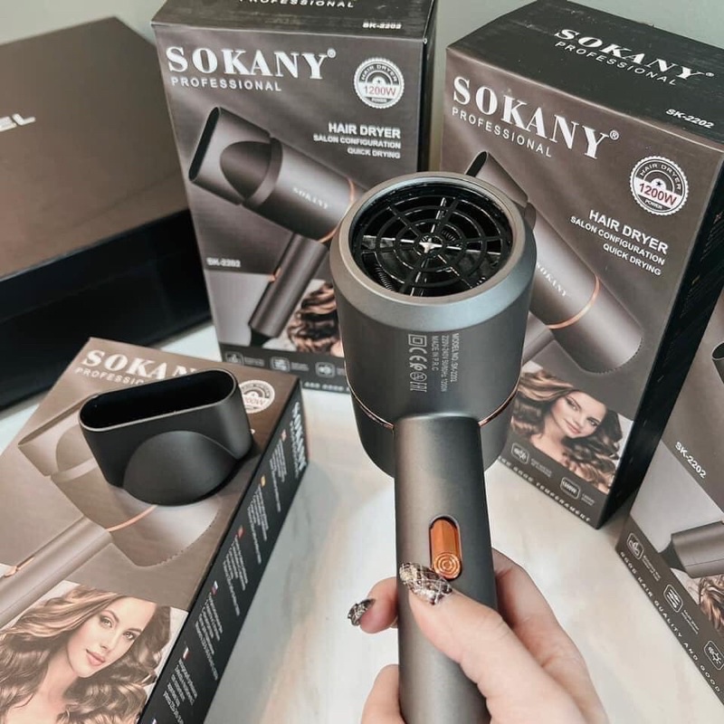 Máy sấy tóc tạo kiểu SOKANY chính hãng công suất 1200w, mềm mượt không khô tóc, sấy 2 chiều xoay 360°