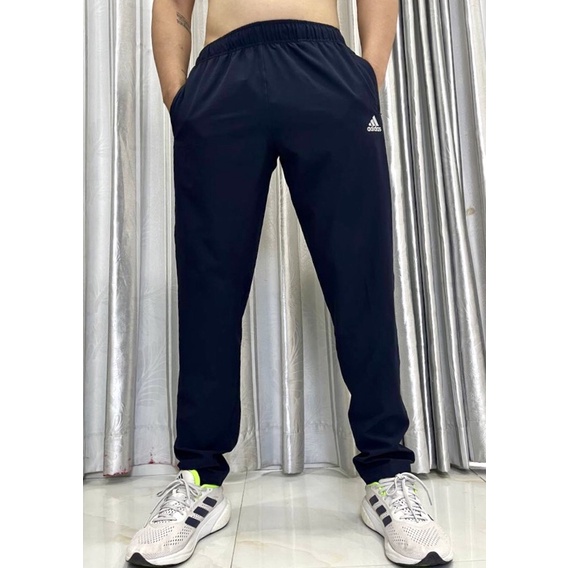 QUẦN DÀI THỂ THAO NAM VẢI DÙ THUN CO GIÃN TẬP GYM, CHẠY BỘ, ĐỨNG LỚP, LEO NÚI