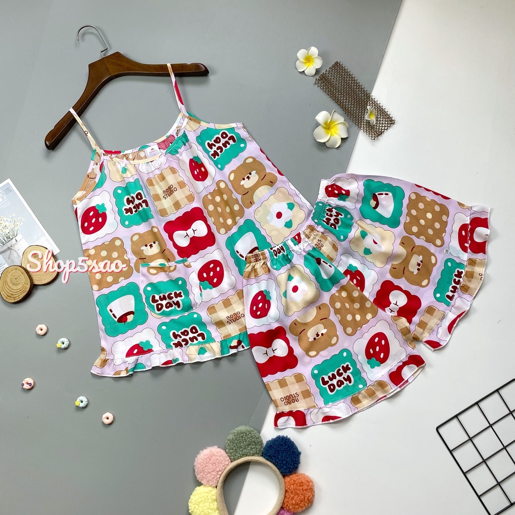 Bộ lanh mặc nhà, đồ bộ tole nữ SHOP5SAO đùi hai dây BIGSIZE (50-80kg)_Link 2