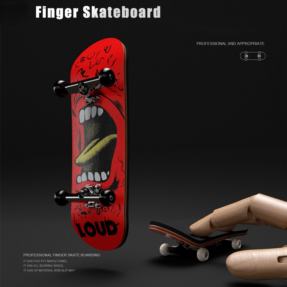 Ván Trượt Ngón Tay Mini Họa Tiết Vui Nhộn Ngón tay trượt ván giảm căng thẳng đồ chơi