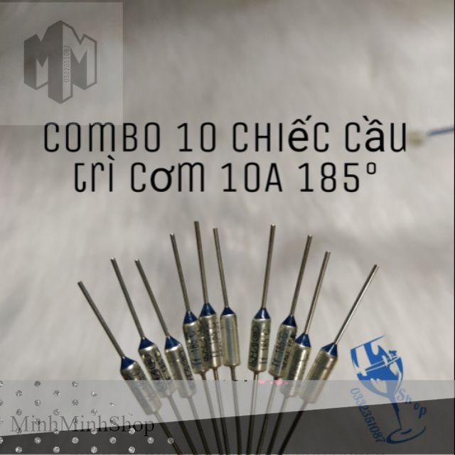 Combo 10 cầu chì - trở nồi cơm 250v 10A 185°c