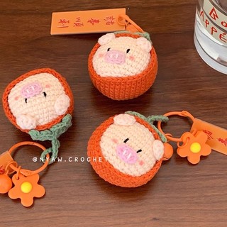 [SẴN] Móc Khoá Heo Len Cam Quýt