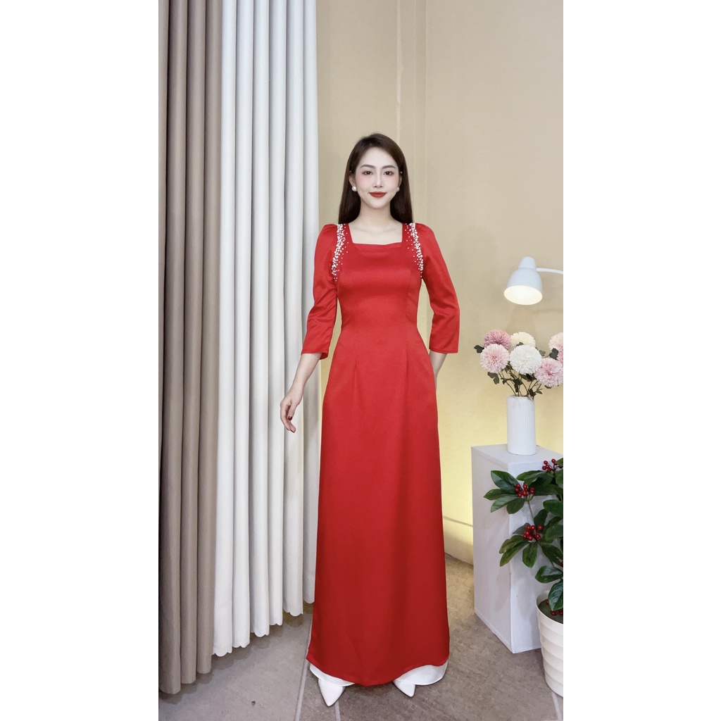 Áo dài, áo dài cách tân cao cấp lụa tây thi trẻ trung hiện đại mã TK01