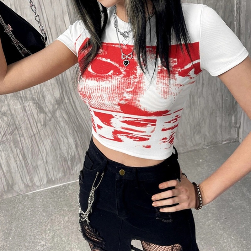 Áo Thun Ngắn Tay Cổ Tròn In Chữ Đơn Giản Dành Cho Nữ