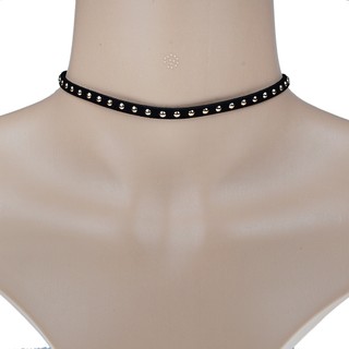 Choker đen đính châu cá tính - D371C + D306 + D315