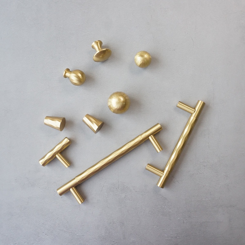 Tay Nắm Ngăn Kéo Tủ Bằng Đồng Thau Màu Vàng Phong Cách Bắc Âu