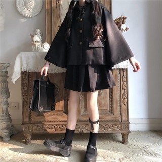 [ORDER] Áo khoác tay rộng với váy dáng xoè Lolita Ulzzang (có ảnh thật)