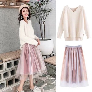 (Order) Set Áo len Váy tutu công chúa