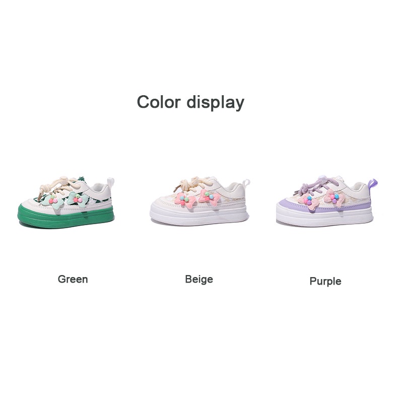 Bololo Giày Thể Thao Trắng Thắt Nơ Phong Cách Hàn Quốc Thời Trang Cho Bé Gái