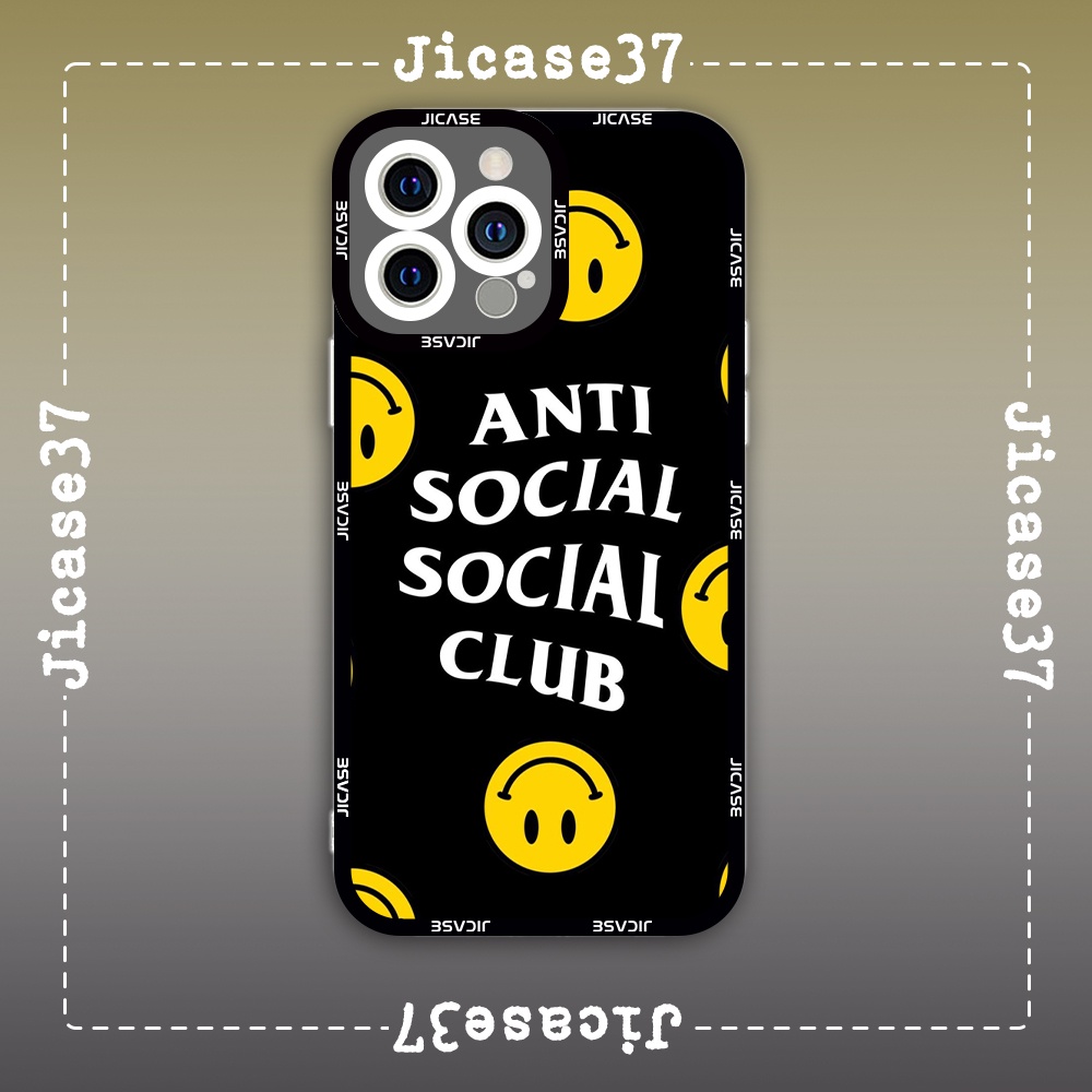 Ốp lưng iphone samsung xiaomi oppo cạnh vuông Jicase JMcase Anti Social Soci4l Club Mặt Cười Drew Smiley Face