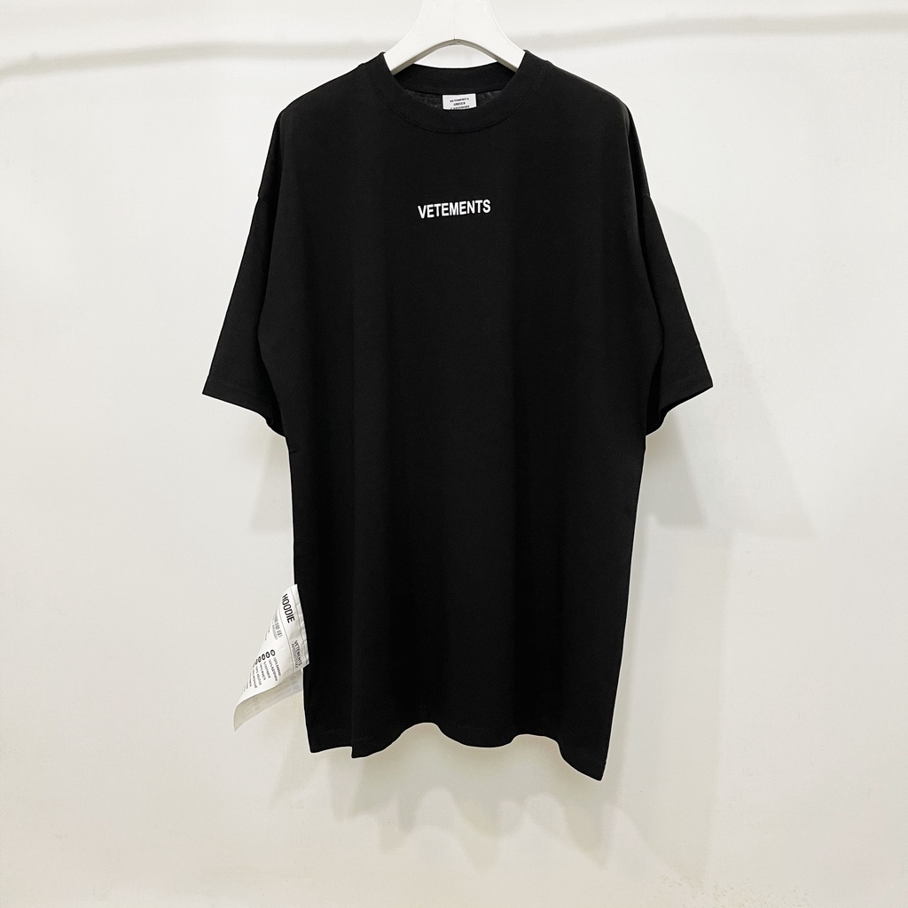 Áo Thun cotton Tay Ngắn Màu Trơn In Chữ VETEMENTS Thời Trang Cho Nam Và Nữ