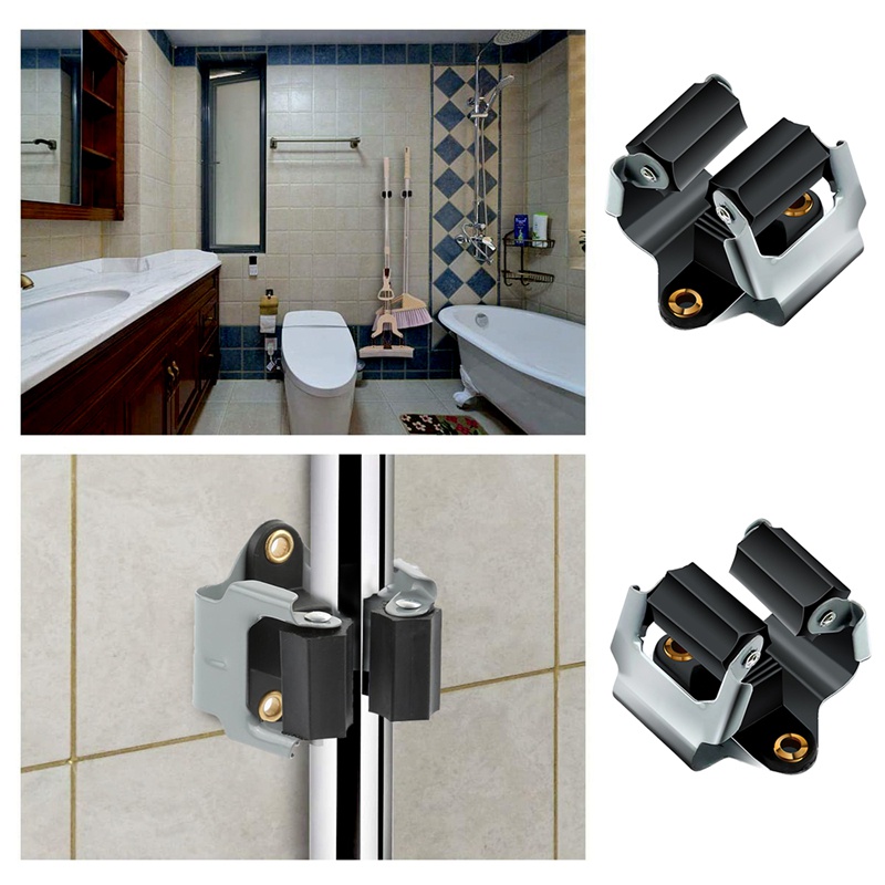 Set 10 Giá Đỡ Chổi Lau Nhà Kèm 10 Ốc Vít Tiện Dụng Cho Nhà Bếp / Phòng Tắm