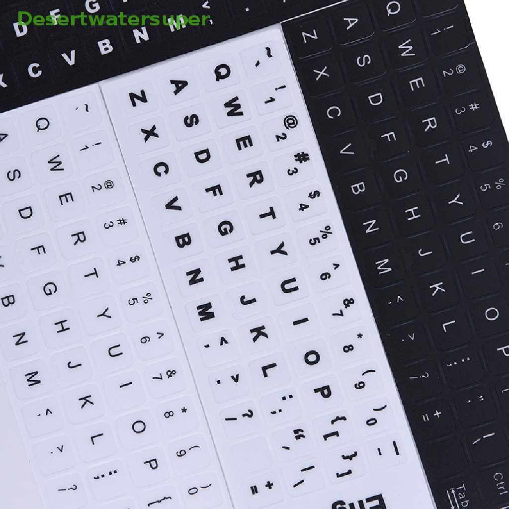 Miếng Dán Thay Thế Bàn Phím Tiếng Anh Màu Trắng Đen Cho Máy Tính Laptop