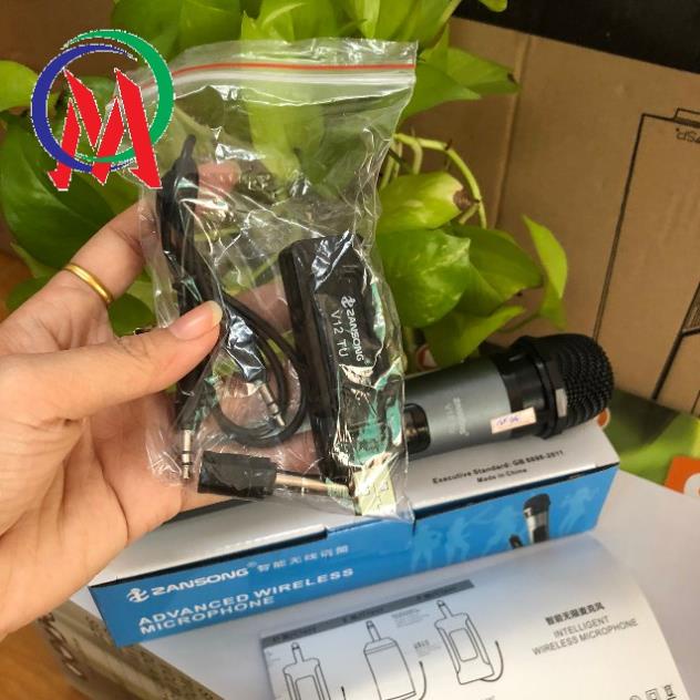 Micro Karaoke không dây đa năng Zansong V12 / EHOONA E 15 màn hình LCD  - Hỗ trợ jack cắm 3.5mm và 6.5mm