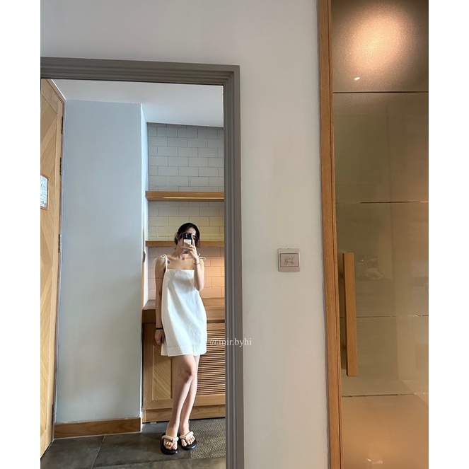 𝐦𝐢𝐫.𝐛𝐲𝐡𝐢: 𝐛𝐞𝐢𝐠𝐞 𝐝𝐫𝐞𝐬𝐬 - đầm linen hai dây