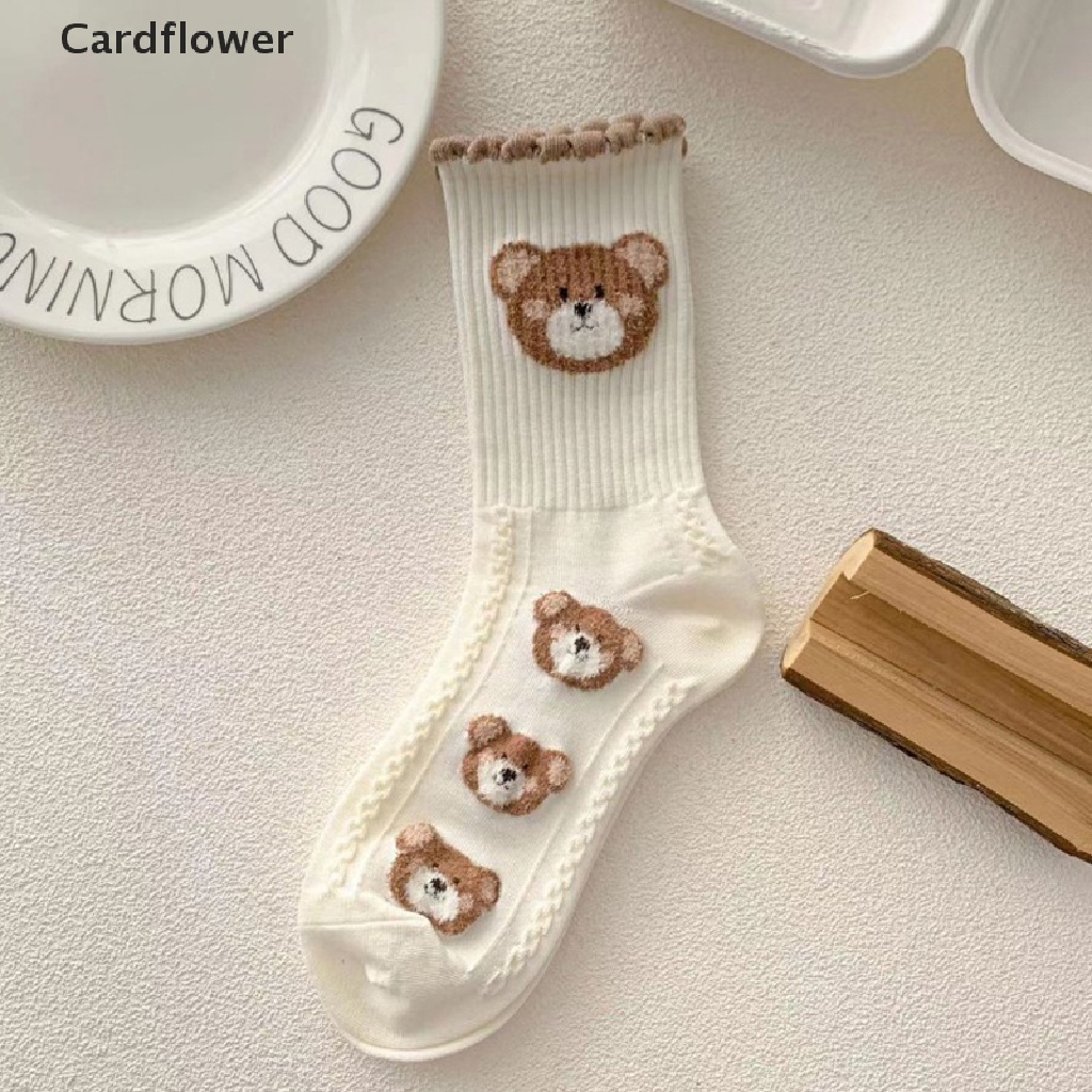 < Cardflower > Vớ Trượt Ván Họa Tiết Gấu Hoạt Hình Vui Nhộn Phong Cách Harajuku Nhật Bản Thời Trang Cho Nữ Đang Giảm Giá